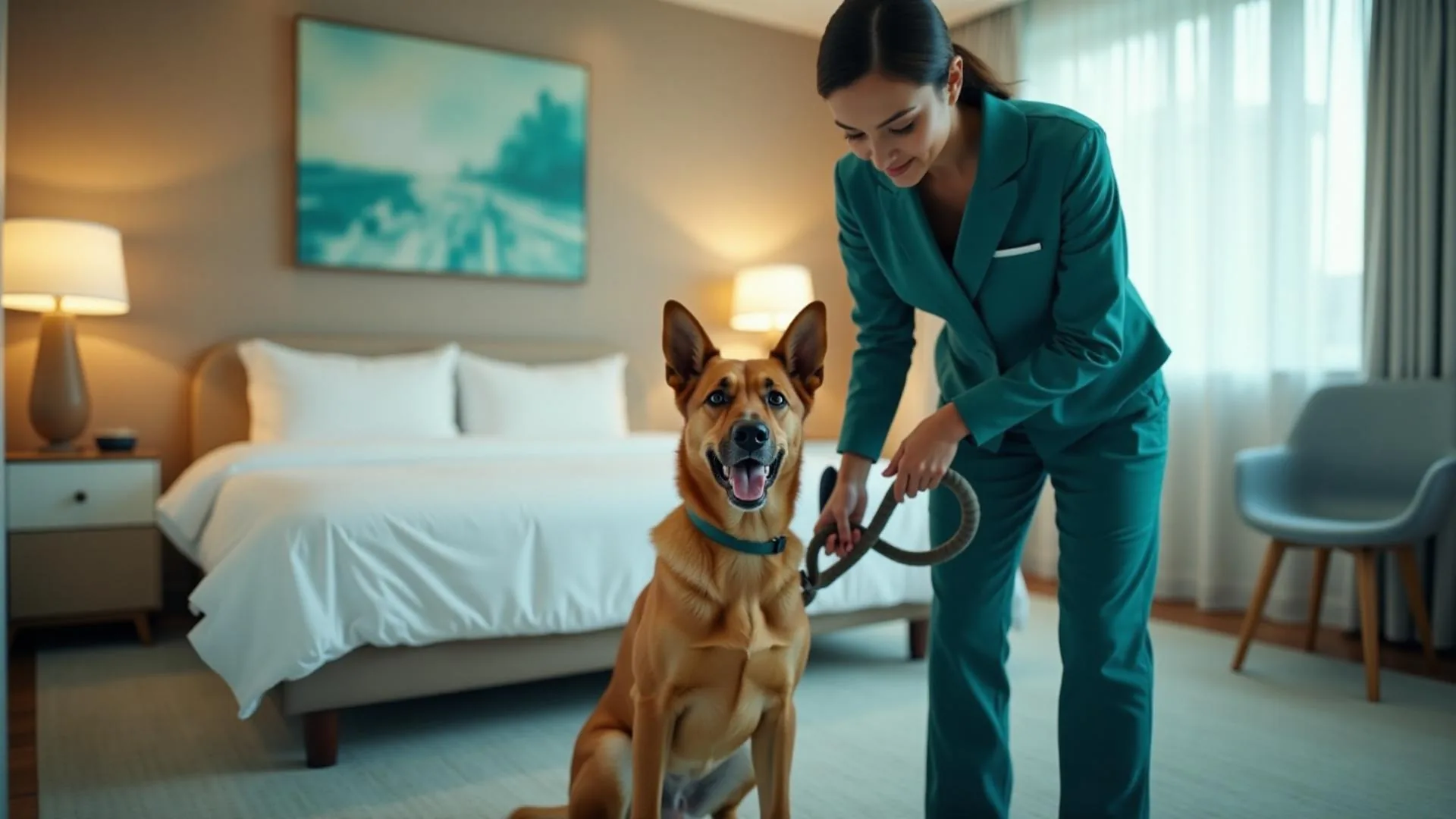 Certified canine bed bug detection dog inspecting a mattress in the Greater Toronto Area